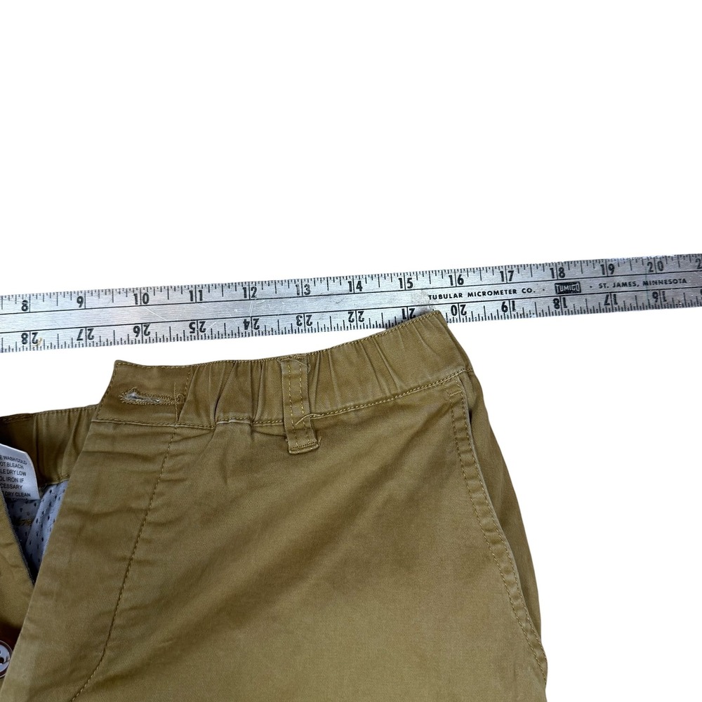 Woof Clothing M Mens Khaki Chino Pants Elastic Waist Button Fly Mesh Lined Brown - Picture 5 of 11